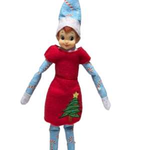 Elf Dress, Embroidered Christmas Tree Elf Dress, Fits Standard-Sized Elf Dolls