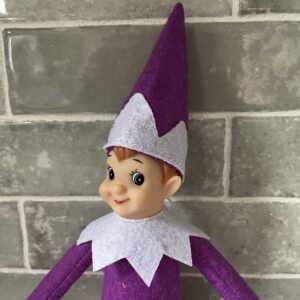 Christmas Cadets Purple Elf Doll, Poseable Holiday Elves