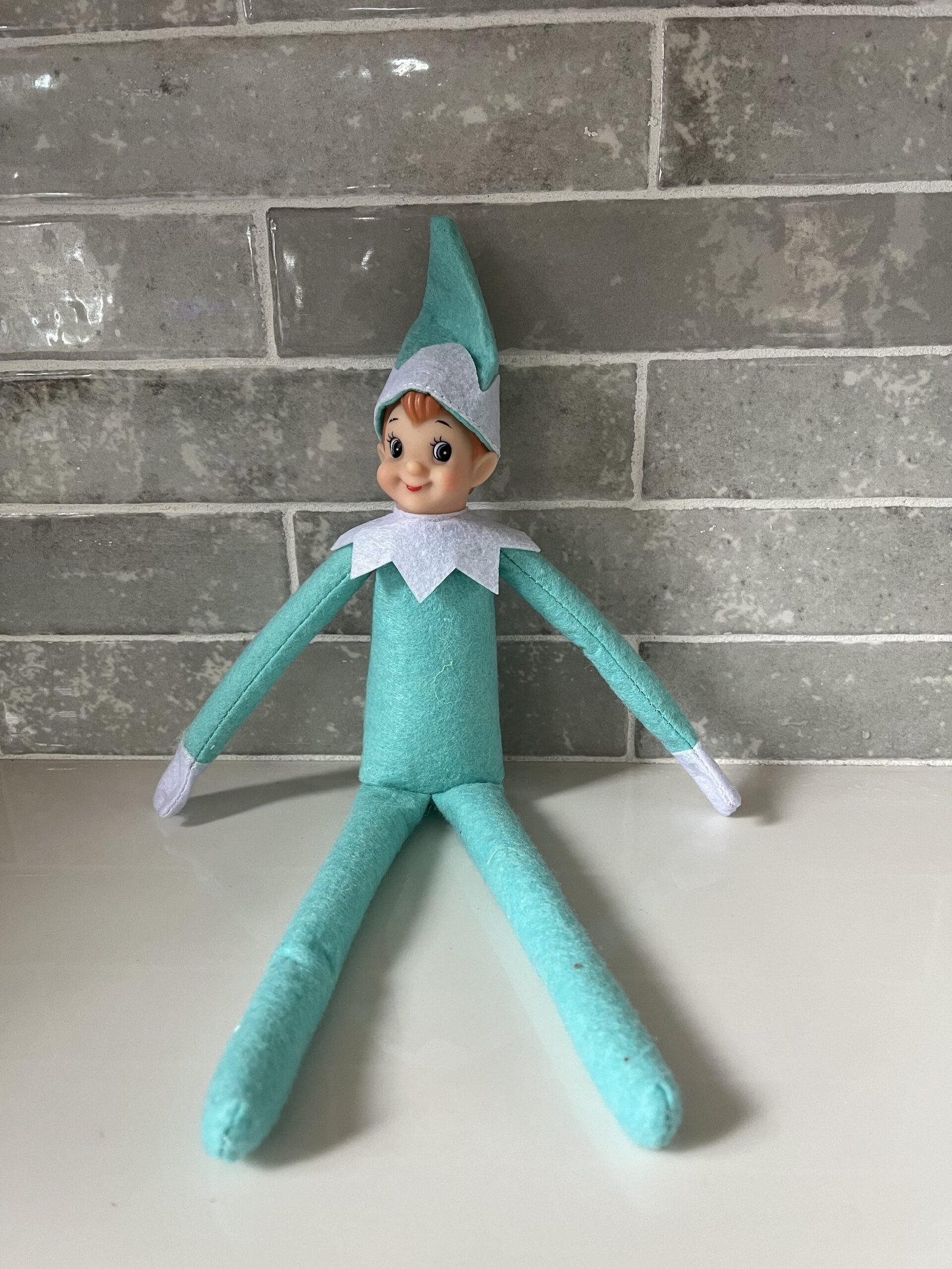 Christmas Cadets Turquoise Elf Doll, Poseable Holiday Elves - Image 2