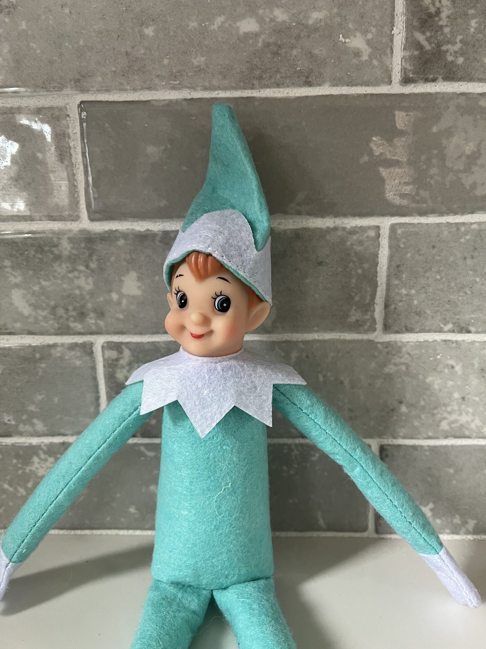 Christmas Cadets Turquoise Elf Doll, Poseable Holiday Elves - Image 3
