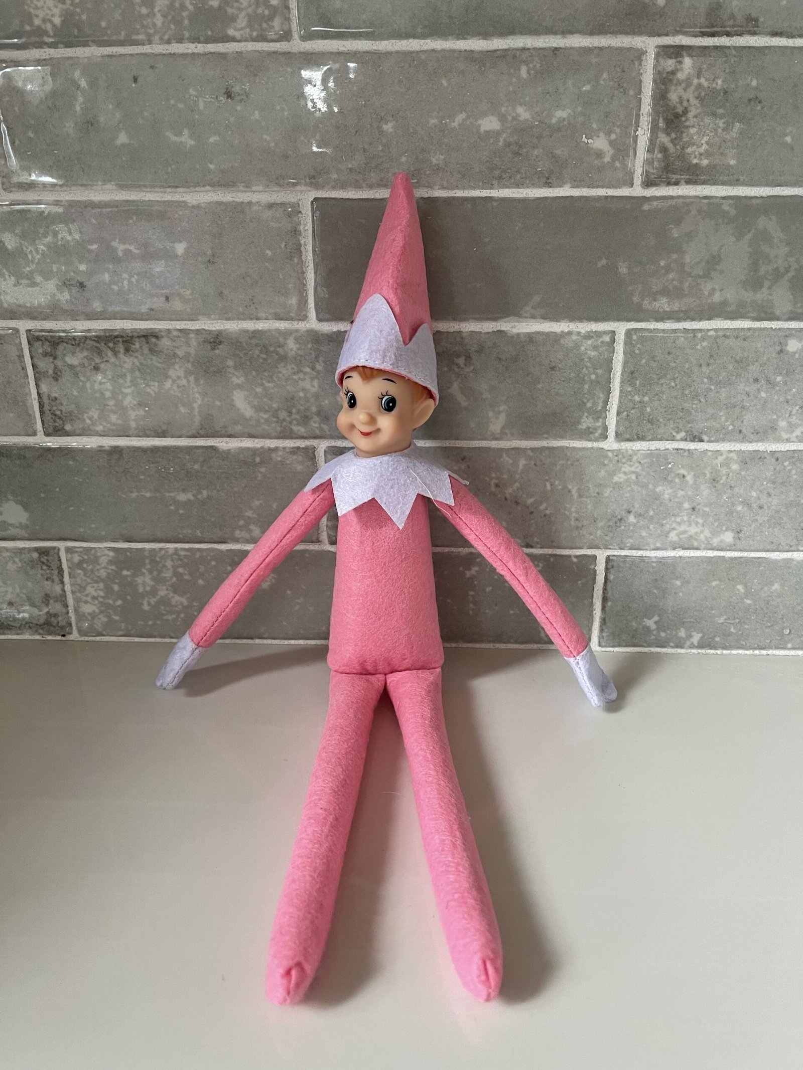 Christmas Cadets Pink Elf Doll, Posable Holiday Elves